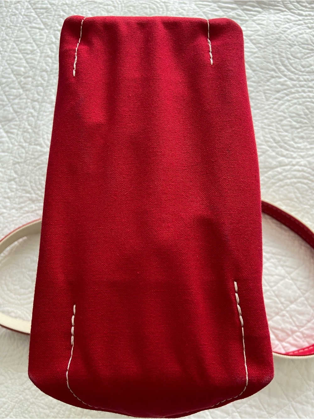 L.L. Bean Boat And Tote Canvas Bag XL Handles Y2K Cream Red NEW - Picture 12 of 16